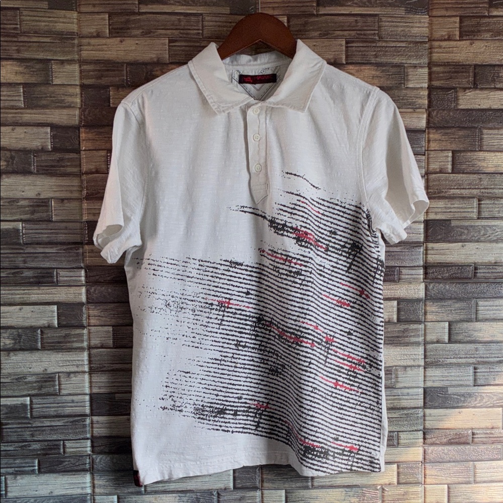 Vintage Tony Hawk Large Men's White Graphic Polo Shirt